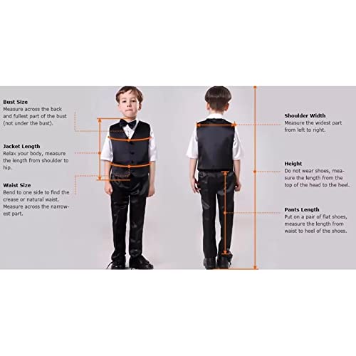 Kids Tuxedo Suits For Boys Jacquard 3 Piece Slim Fit Dress Clothes Wedding Dinner Blazer Vest Pants Champagne #TOP5