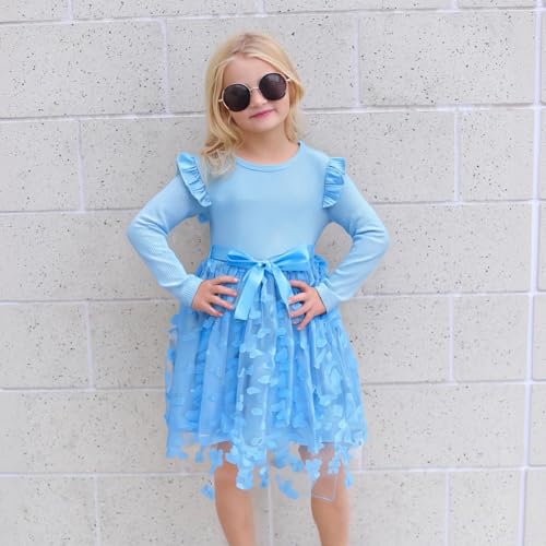 Image of Toddler Little Girls Casual Dresses Short Sleeve Crew Neck Graphic Cartoon Dress for 2-8 Years