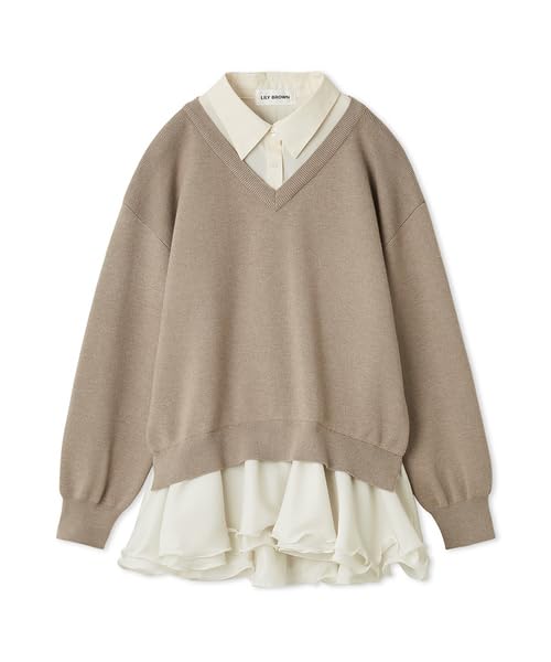 Amazon.co.jp: [リリーブラウン] シャツドッキングフリルミニ