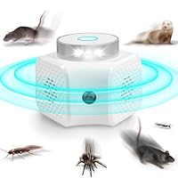 TEOV Mäuseabwehr mit Stecker, Nagetiervertreiber Haus mit Ultraschall LED Blitzlicht, Innen Schädlingsvertreiber für Dachboden, Haus, Garage