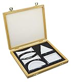 EISCO Prisms & Lenses Set, 6 Pieces - Transparent Acrylic - All Faces Fully Polished - Includes Wooden Storage Box