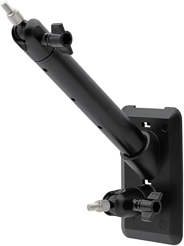 Holicfun Soporte de pared 2 en 1 para anillo, Arlo y cámaras y paneles solares con orificio de tornillo de 14 "-20 - Negro