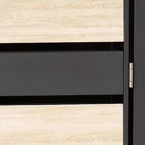 1er Mülltonnenverkleidung mit Pflanzkasten HWC-J81, erweiterbar, 125x68x80cm Metall 31kg, anthrazit - Buche-Holzoptik