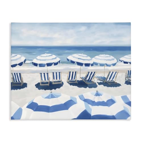 Stupell Industries Beach Umbrellas Coastal, 30 x 40 Inch Canvas Wall Art
