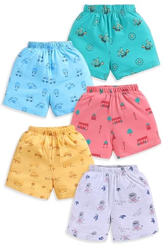 Image of LuvLap Baby Boys & Girls 100% Cotton Shorts Set Pack of 5