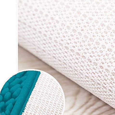Madeals Chenille Bath Rug Set 4 Piece with Toilet Lid Cover and Rug Set Combo, Soft Shaggy Bath Rug Set 3 Piece and U-Shaped Toilet Floor Rug Teal - Thumbnail 5