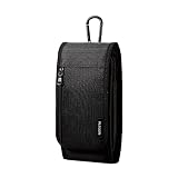 エレコム スマホポーチ 2台収納 Lサイズ 3Way (腰ベルトループ ショルダーベルトループ カラビナフック) フロントポケット付 カードポケット付 ブラック 【iPhone 16 / 16e シリーズ 対応検証済】 P-05CC2BK