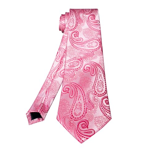 Image of 5PCS Mens Silk Designer Tie, Pocket Square, Cufflinks, Drilled Tie Ring and Lapel Pin Set for Wedding Groom Party