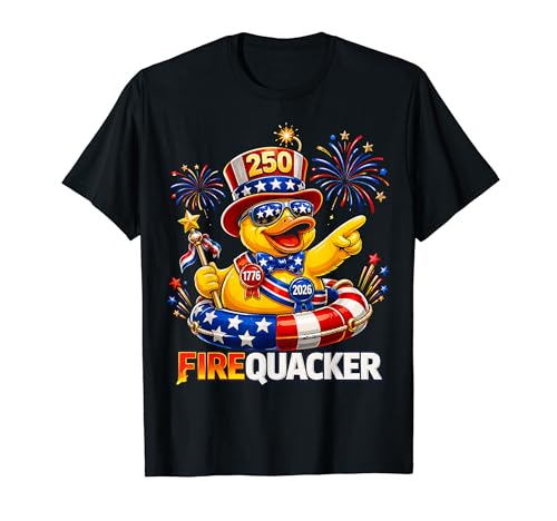 Firequacker 250th Birthday 2026 Patriotic Rubber Duck Party T�V���c