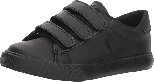 Polo Ralph Lauren Kids Boy's Easten EZ (Little Kid) Triple Black Tumbled 12 Little Kid