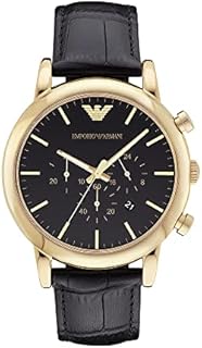 Emporio Armani Herren-Chronograph, Edelstahluhr, 46 mm Gehäusegröße