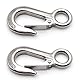 POFET 2 Stück Heavy Duty American Cargo Hook Hebehaken, 0,2T-304 Edelstahl, große Öse Cargo Haken mit Verriegelung, Arbeitslast 300 kg