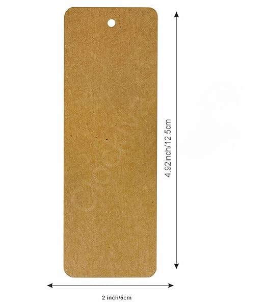 Image of CLOCKIVA Blank Wooden Unfinished Cutouts DIY Wooden Craft Bookmark Wood Hanging Gift Tags Rectangle Shape Blank Bookmark Ornaments with Holes DIY Best Gift for Readers (30)