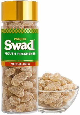 Panjon Swad Meetha Amla Candy Mukhwas Mouth Freshener, 115g, Pack of 1