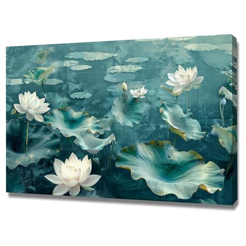 Art abstrait floral de paysage sur toile intissée 40x60cm encadrée pour salon