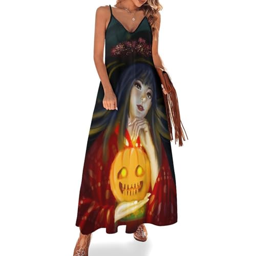 Robe maxi pour voyages et plage Sorcière Rouge look été léger