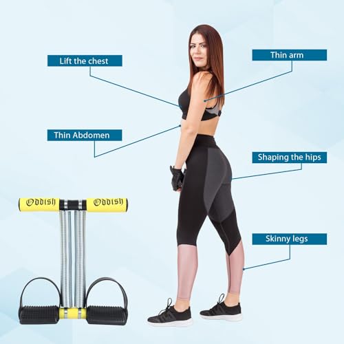 Oddish; Way To Fitness Tummy Trimmer Double Spring With Resistance Band Combo Pack For Men & Women - Ab Exercise Equipement, Abdominal Workout For Home & Gym Use - Stomach, Abs, Belly Exercise 7 41CLmyBAysL