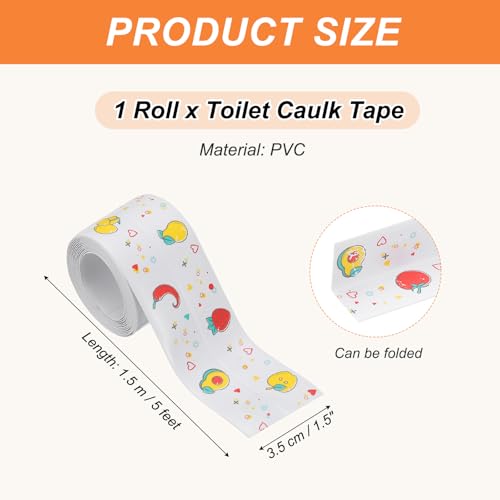 Image of PATIKIL Caulk Tape Waterproof Self Adhesive, PVC Toilet Caulking Sealant Strip Bathtub Caulk Sealing Strip Tape for Bathroom Kitchen Countertop, Fruit (1.5 Inch x 5 Ft)
