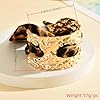 ROYNRAU Chunky Gold Hammered Bracelets for Women, Leopard Print Scarf Big Golden Stainless Steel Cuff Bangle Silk Styling Charm Stackable Statement Jewelry Gifts (Large size -4.5cm) #5