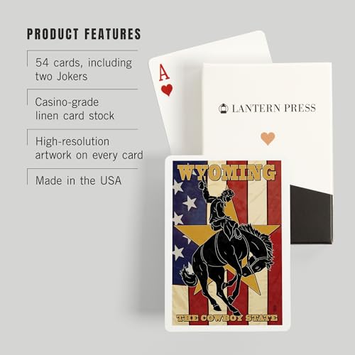 Baraja Wyoming Cowboy de 52 cartas tamaño poker miniatura 3