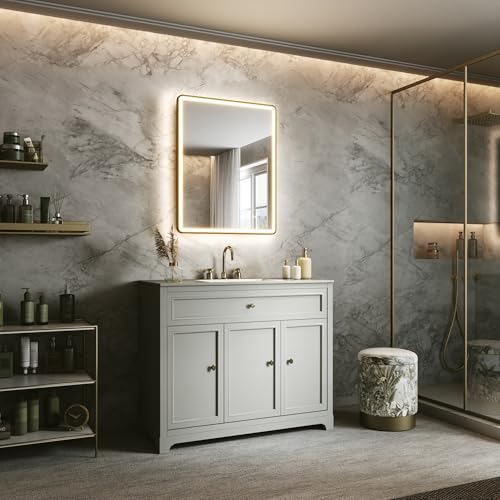 ComfyStyle 24x30 in Lighted Medicine Cabinet with Mirror, Black Metal Frame by ComfyStyle - Used condition - Image 9
