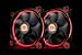 Thermaltake RIING 140mm Red LED Ultra Quiet High Airflow Computer Case Fan, Twin Pack CL-F048-PL14RE-A