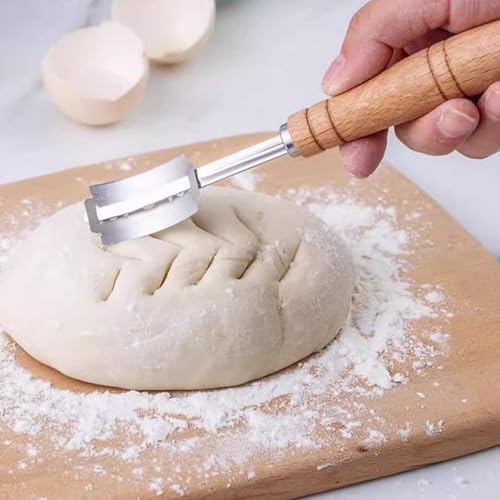 Bäckermesser,Teigmesser mit 5 Rasierklingen,Baguettemesser Brot Einschneidemesser,Klinge Brot Einschneiden,Baguettemesser Brot Lahm Scoring Tool Set,für DIY Brot Backen Einschneiden Baguette