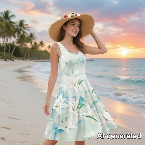 Image of Hawaii Matching Couple Outfits Husband and Wife Clothing Fashionable Mens Casual Shirts Hawaii Dress with Soft Fabric
