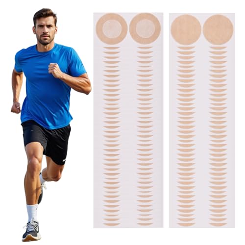 DJMYJT 160 Stück Nipple Covers Men, Nippelpads Männer, Sweat-Resistant, Anti-Chafing, Atmungsaktiv Hypoallergen Nippelabdeckung, Geeignet zum Laufen...