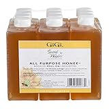 GiGi All Purpose Honee Roll-On Hair Removal Wax, Easy and Quick, Soft Wax Refill, 2.8 oz., Pack of 12