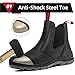 ANGRYRAM Steel Toe Slip on Work Boots for Men Waterproof Chelsea Industrial & Construction Shoes, Lightweight Comfortable Slip Resistant Safety boots