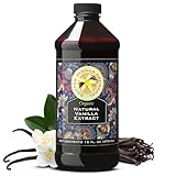 Organic Vanilla Extract, 16 fl oz - Madagascar Bourbon vanilla, 100% natural, sugar‑free, GMO‑free, gluten‑free, vegan, paleo, keto, and kosher