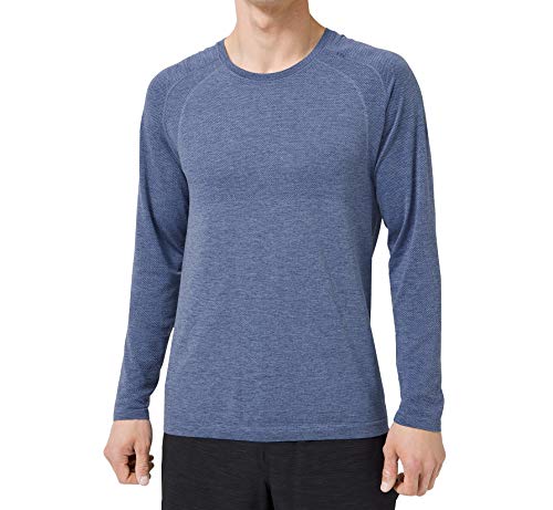 Lululemon Mens Metal Vent Tech Long Sleeve Shirt (Midnight Shadow/Tempest, M)