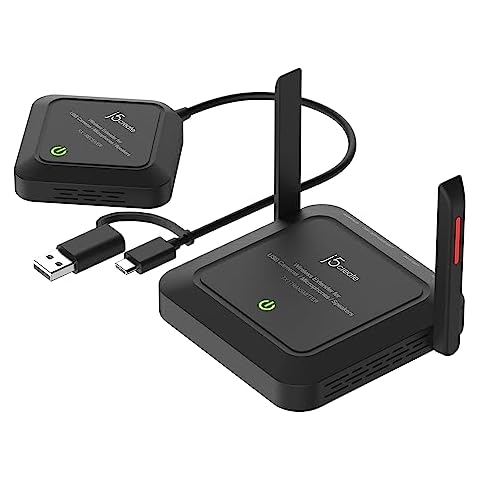 j5create Wireless Extender for USB Webcam, Microphones, or Speakers, Ideal for Streaming & Conferencing, No USB Mouse/Keyboard Compatibility (JVW120) Cover