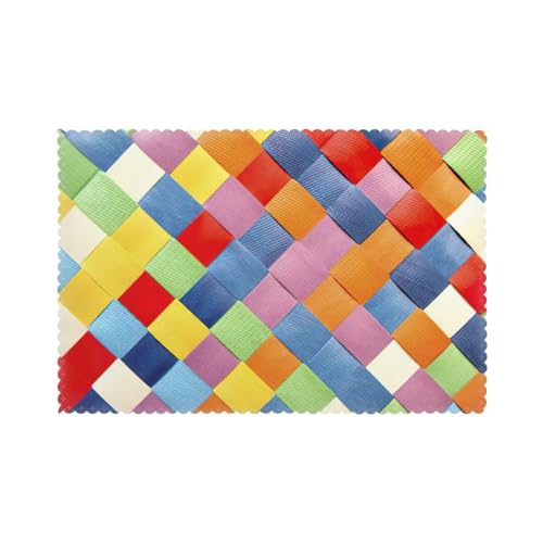Sets de table polyester lavables 30x45cm tapis de table cuisine anti-tache - 2