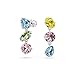 Swarovski Gema Drop Earrings, Asymmetrical Design, Mixed Cuts, Multicolored, Rhodium Finished