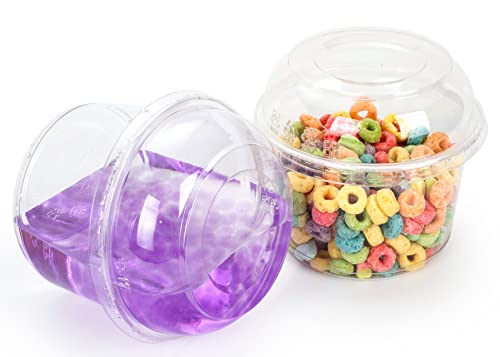 Golden Apple, 16oz. Ultra Clear Recycled PET Plastic Round Deli Container and Dome Lid Combo - 20sets