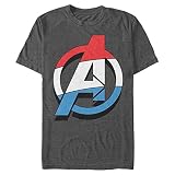 Marvel Classic-Patriotic Avenger Organic T-Shirt à Manches Courtes, Noir mélangé, M Mixte