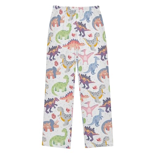 ZZXXB Dinosaur with Egg Boys Long Pants Soft Trousers Elastic Waist Kids Lounge Bottoms with Pockets S-XL