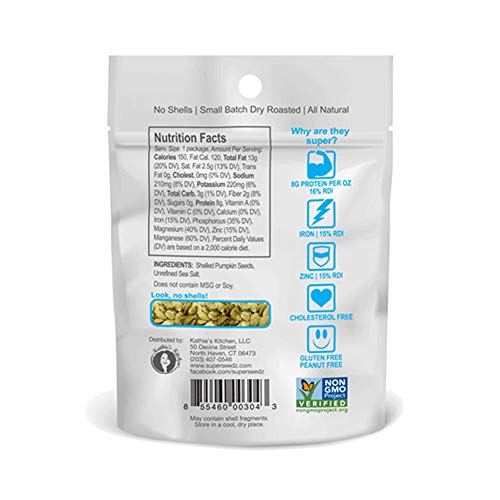 SuperSeedz Sea Salt Gourmet Pumpkin Seeds Keto Friendly Snack 1 Oz. (Pack of 6) - Thumbnail 2