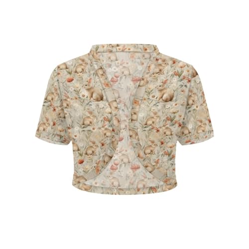 Image of Womens Short Sleeve Cardigans Lightweight Summer Cardigan Trendy Bolero Shrug Cute Floral Cardigan Sheer Bolero