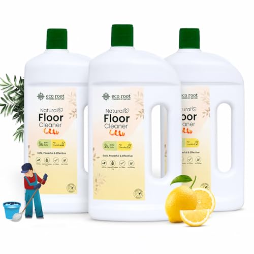Image of Natural Floor Cleaner Liquid | Herbal Enzyme-Based for Home, Kitchen, Bathroom & Pet Areas | Plant-Based, Biodegradable, Baby & Pet Safe | Pack of 3 | 1L