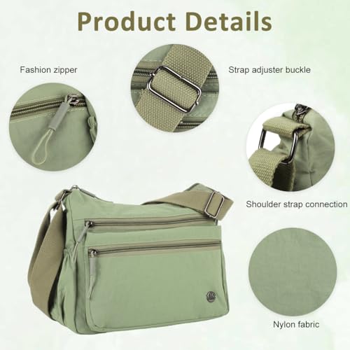 Image of PALAY Crossbody Bag for Women Nylon Shoulder Bags Floral Multi-Pocket Purse Sling Bag for Woman