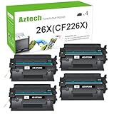 Aztech Compatible Toner Cartridge Replacement for HP 26X CF226X 26A CF226A ( Black 4 Packs )