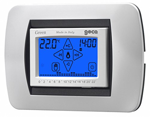 3.529.2240 Cronotermostato Green Grafico Batterie Incasso Antracite Geca
