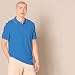 Amazon Essentials Herren Poloshirt Slim Fit Baumwolle Piqué Kurzarm, Blau Thin Stripe, M