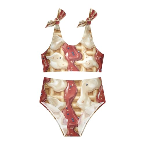 Milk Navy Burgundy Gold Ice Cream Girls Tankini Swimsuit Kids Bikini Sets 2 Pcs Bathing Suit 3T3