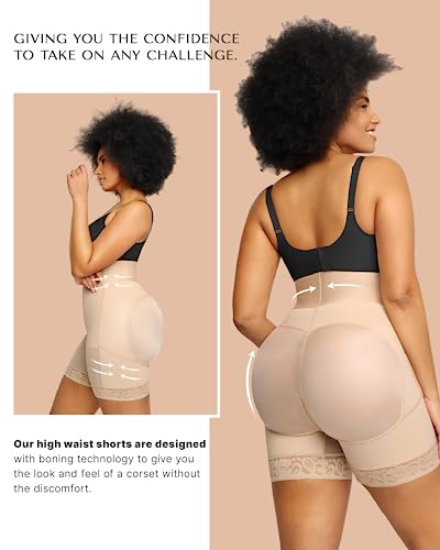 SHAPELLX High Waisted Body Shaper Shorts Shapewear for Women Tummy Control Thigh Slimming Slip Shorts Butt Lifting Shapewear4