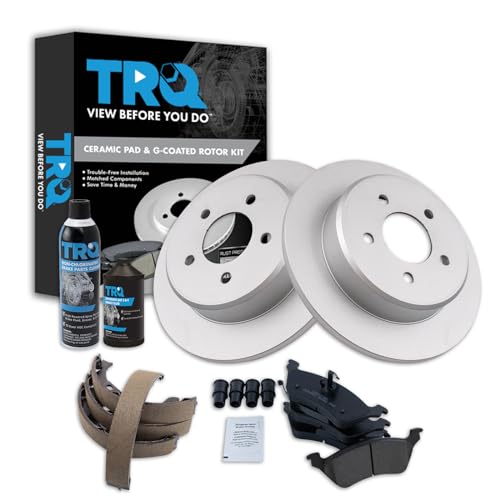 Image of TRQ Rear Brake Pad & Rotor Kit Compatible with 2001-2007 Chrysler 2001-2007 Dodge
