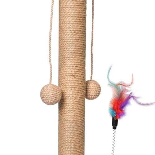 Rascador para gatos con sisal y madera, 50 cm miniatura 6